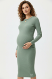Sage Green Ribbed Midi Dress